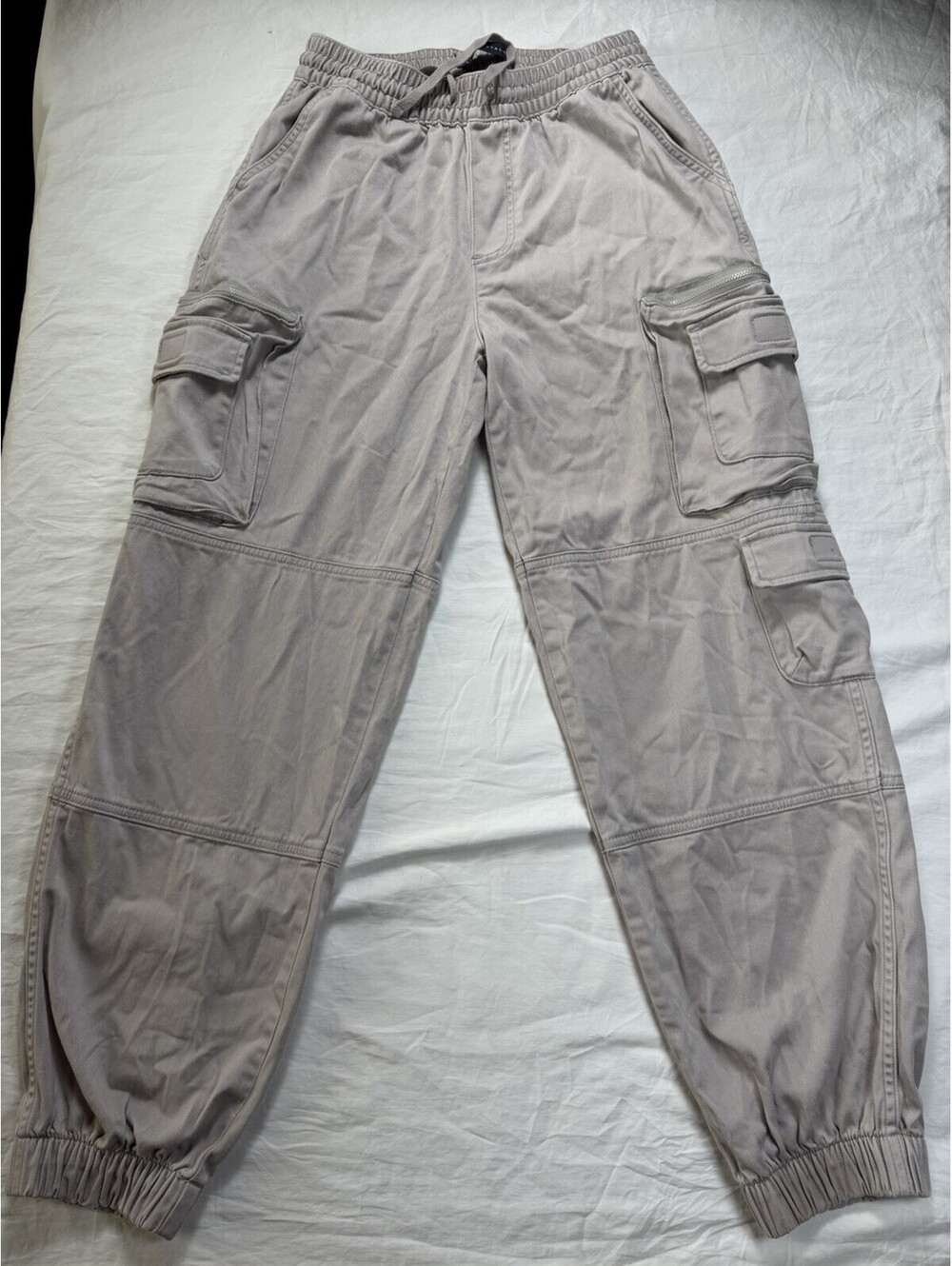 Aeropostale Pants Womens  Khaki  Cargo Jogger Cotton Stretch Elastic Cuffs 25x29
